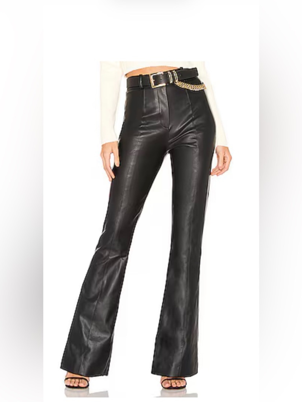 Revolve Majorelle Blake Faux Leather Pant Flare Rayon Women's Size M C